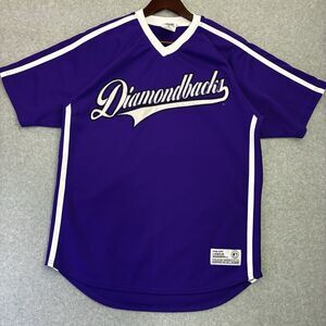 Men’s Medium MLB Diamondbacks True Fan Jersey Purple Retro Baseball Streetwear